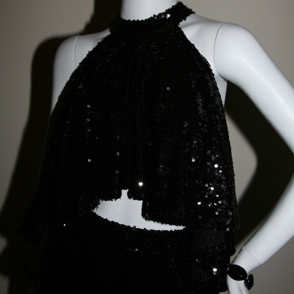 Stunningly beautiful Black sequin pant set - Picture 4 of 8